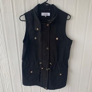 Calvin Klein Black Sleeveless Jacket Size Medium